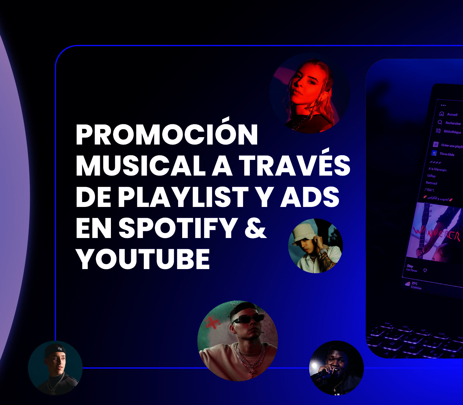 Image of Promoción musical a través de listas de reproducción y anuncios en Spotify y YouTube